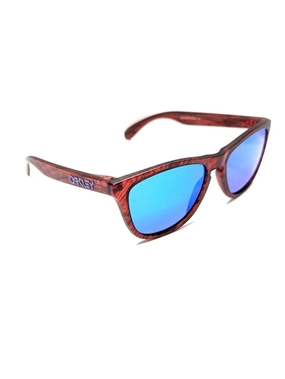 Oakley Frogskins Sunglasses 009013-B755 5517 133 Matte Red Woodgran Frames Sapph
